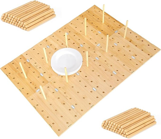 Peg Board Drawer Organizer for Kitchen (30 * 21 inch) | Kitchen Drawer Organizers for Dishes Plates Bowls Condiment Spice | Pegboard Organizer for Cabinet RV Storage