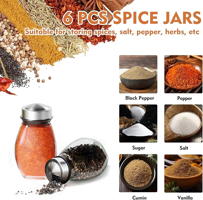 Revolving Countertop Spice Rack,Rotating Spice Organizer Storage Racks for Cabinet, Kitchen Seasoning Rack with Jars, Spice Tower, Spinning Spice Holder Shelf