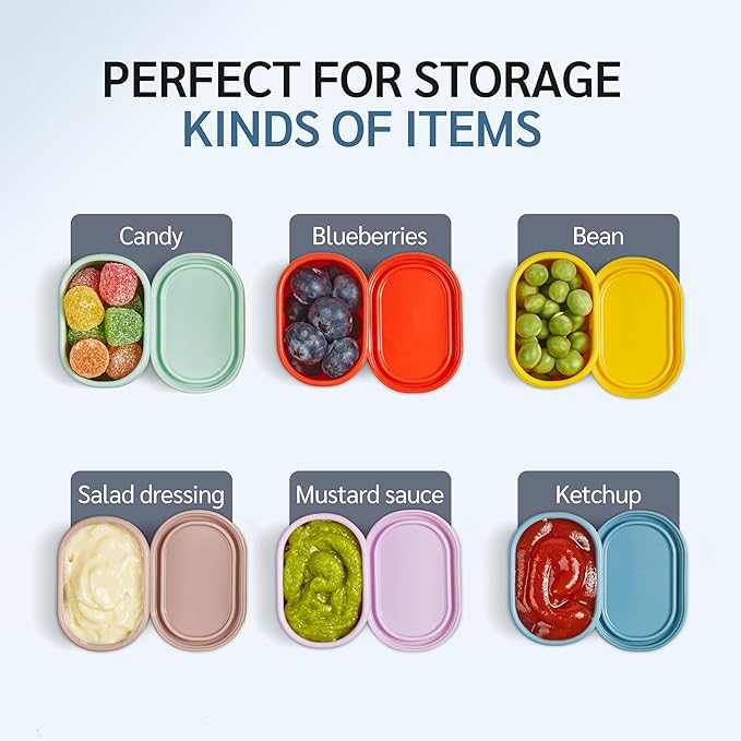 ISSEVE 12Pcs/Set Nesting Silicone Food Storage Containers with Lids, BPA Free Reusable Meal Prep Silicone Containers Airtight, Freezer Dishwasher Safe (33.8oz, 20oz, 10oz, 6.7oz, 1.3oz) (Yellow)