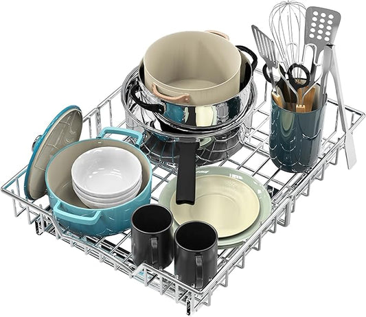 Simple Houseware Under Cabinet Pull Out Sliding Shelf Drawer Organizer, 18" D x 14" W