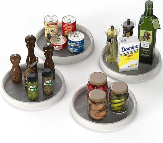 Simple Houseware 10-Inch Lazy Susan Spice Organizer Rotating Rack Tray, 4-Pack