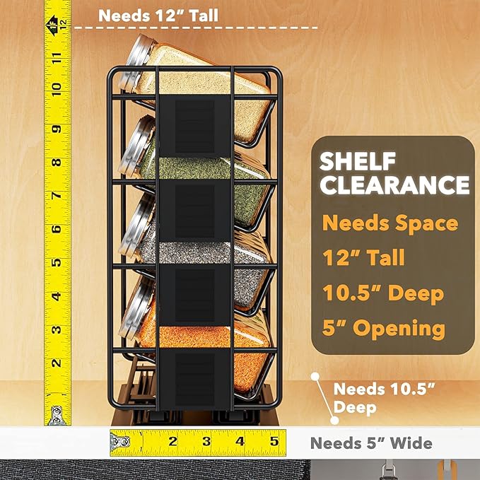 SpaceAid Pull Out Spice Rack Organizer for Cabinet, 2 Drawers 2-Tier, Pull Out Spice Rack Organizer with 20 Jars