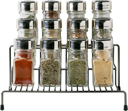 Kitchen Details 3 Tier Free Standing Spice Rack Organizer Shelf | Counter Top | Pantry Kitchen Cabinet | Onyx
