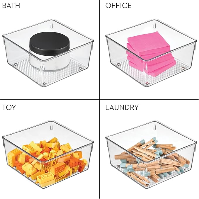 iDesign Recycled Plastic Drawer Organizer Bin - Linus Collection - Clear