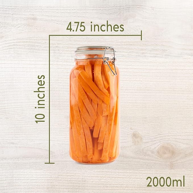Galashield Glass Jars with Lids Food Storage Jars with Airtight Lids Leak Proof Glass Canisters Kitchen Jars [67 oz]