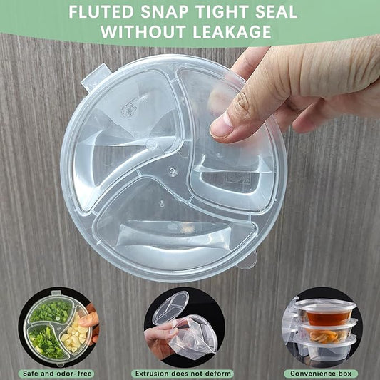 20 reusable snack box container set, 3 Compartment Condiment Containers with Lids,Reusable small sauce dipping container, used for multifunctional storage of disposable snacks and seasonings ﻿