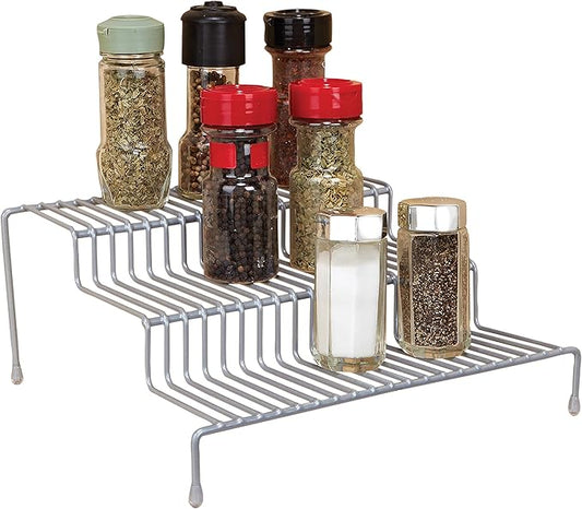 Kitchen Details 3 Tier Free Standing Spice Rack | Organizer Shelf | Countertop | Pantry | Kitchen Cabinet | Grey