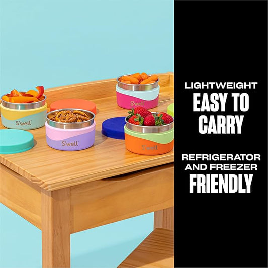 S'well Stainless Steel Food Canister, 10oz, Papaya, Single Walled Durable Construction, BPA Free, Dishwasher Safe