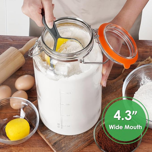 1.5 Gallon Glass Jar with Lid, Large Glass Jar with Lid and Silicone Seal, Gass Storage Jar with Lids, Wide Mouth Jars Glass Container for Kitchen Food Storage(1 Pack)