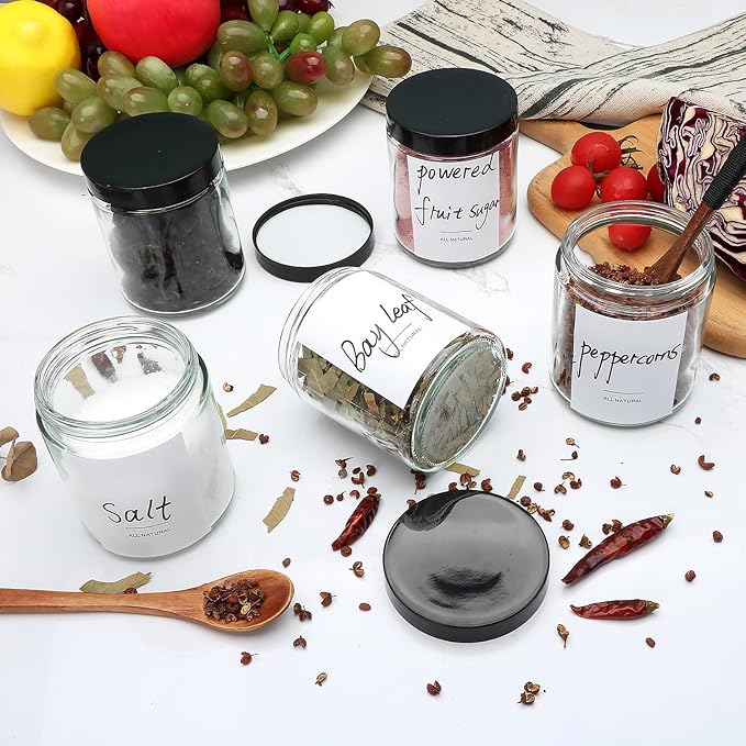 16 Pack 8 OZ Glass Jars with Lids gift for women,Candle Jars,Glass Jar for Candles, Samples, Spices, Powders