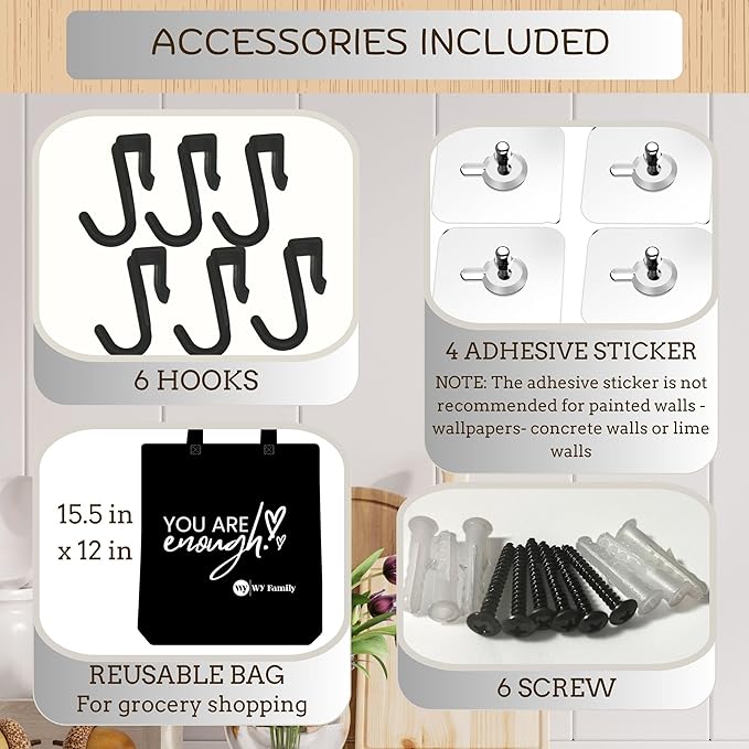 4 | 3 Pack Magnetic Spice Storage Rack Organizer for Refrigerator and Oven, Black Fridge Storage, Magnetic Shelf, Spice Rack Organizer, Metal-Bamboo