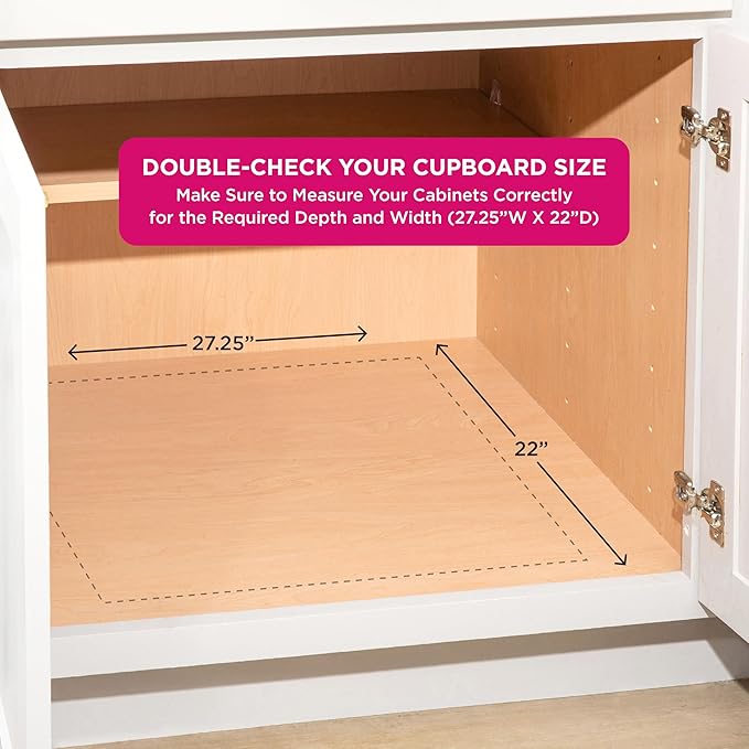 HOLDN’ STORAGE Heavy-Duty Premium Collection Pull Out Cabinet Organizer - Cabinet Drawer Slide Outs Metal Chrome (Chrome, 26 Inch)