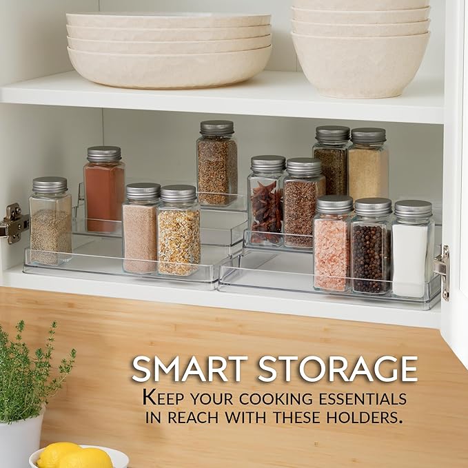 3-Tier Spice Rack Organizer Clear Storage Shelf for Kitchen, Bathroom, Bedroom & Office, Home Storage and Organization