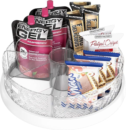 Simple Houseware 12-Inch Lazy Susan Turntable with Removable Bins and Dividers