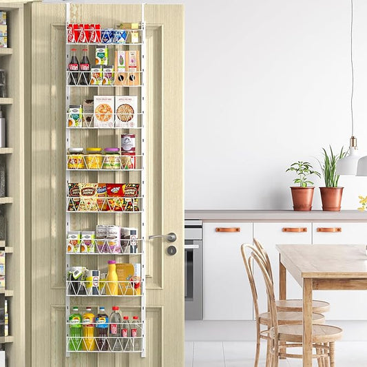 Over The Door Pantry Organizer, Kitchen Organizers and Storage - 8-Tier Pantry Organizers and Storage, Over The Door Organizer for Laundry Bathroom Organization, Spice Racks for Pantry