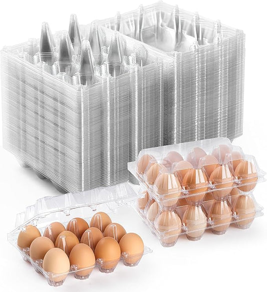65 Pack Egg Cartons Cheap Bulk 12 Count,Clear Plastice Bulk Egg Cartons for Chicken Eggs,Reusable Egg Carton for Family,Chicken Farm,Markets Display - Egg Holder, Egg Containers for Fresh Eggs