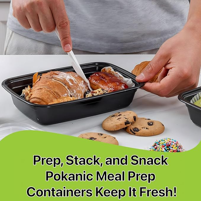Meal Prep Containers [10 Set] 28 oz with Lids, 1 compartment, Stackable, Reusable, Leakproof, Food Safe, Microwave, Freezer & Dishwasher Safe for Food Prep Storage Bento Box (10 Set, 28 oz)