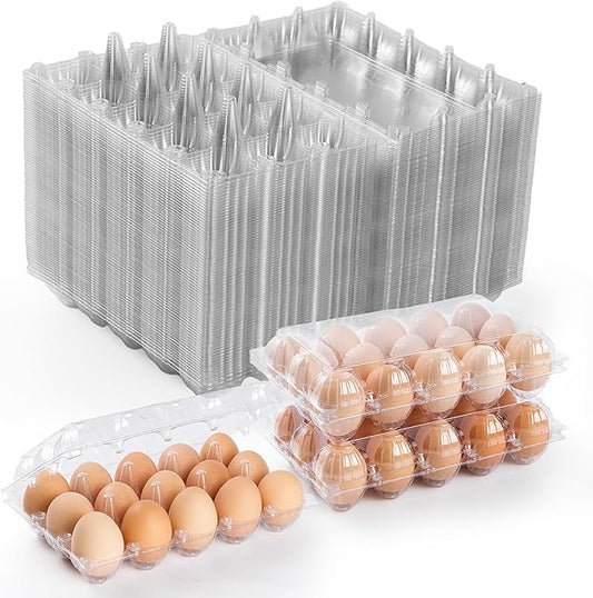 55 Pack Egg Cartons Cheap Bulk 15 Count,Clear Plastic Bulk Egg Cartons for Chicken Eggs,Reusable Egg Carton for Home Ranch Chicken Farm Market Display,Medium Egg Holder,Egg Containers for Fresh Eggs