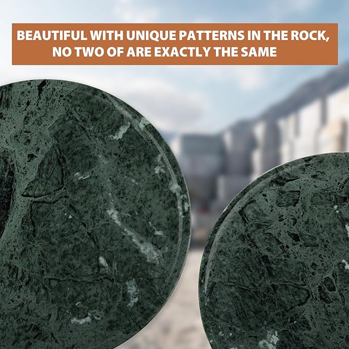 Marble Lazy Susan, 16 in Lazy Susan Turntable Organizer for Cabinet Pantry Kitchen Countertop Fridge Bathroom Makeup Vanity Countertop, Detachable Lazy Susan Organizer, Green