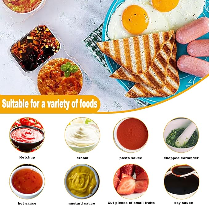 30 Set Thickened Reusable Leak-proof Snack Container with Lid, Dual Compartments Dip Holder - Refrigerator & Microwave Safe, Ideal for Fruits, Outdoor Activities, and On-the-Go Sauce Storage