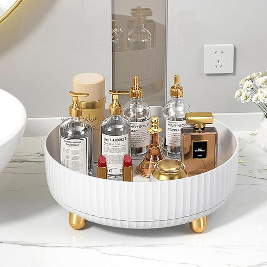 Lazy Susan Rotating Organizer - Perfume, Makeup, Skincare Vanity Tray - Turntable for Cabinet, Pantry, Fridge, Countertop, Bathroom
