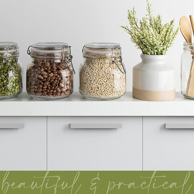 Galashield Glass Jars with Lids Food Storage Jars with Airtight Lids Leak Proof Glass Canisters [25 oz]