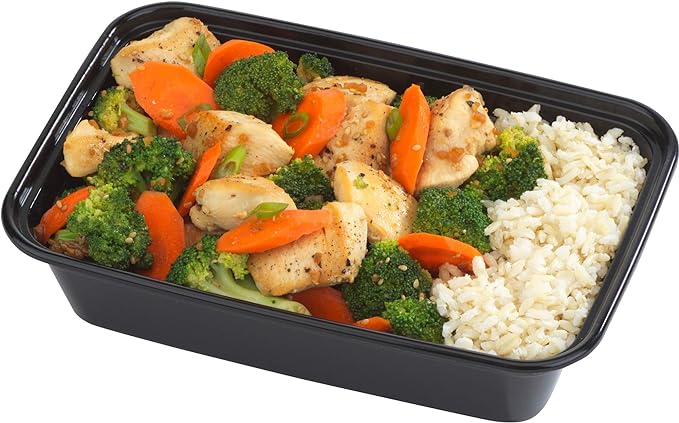 GoodCook Meal Prep Containers, Single Compartment 10-Pack, BPA-Free Reusable Food Storage, Black, Microwave & Freezer Safe, Stackable Meal Prep Containers for Lunches and Snacks