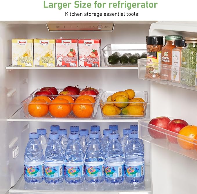 6 Pack Drawer Organizers, Plastic Clear Acrylic Non Slip Non Cracking kitchen drawer organizer Stackable Bathroom Drawer Organizer Trays, Storage Bins for Makeup, Bathroom, Kitchen Office