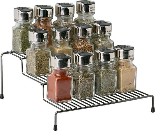 Kitchen Details 3 Tier Free Standing Spice Rack Organizer Shelf | Counter Top | Pantry Kitchen Cabinet | Onyx