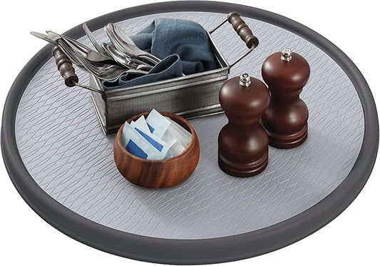 Copco Non-Skid Pantry Cabinet Lazy Susan Turntable, 18-Inch, Charcoal/Light Gray