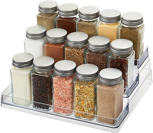 3-Tier Spice Rack Organizer Clear Storage Shelf for Kitchen, Bathroom, Bedroom & Office, Home Storage and Organization