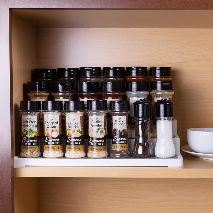 Lavish Home 3 Tier Spice Step Shelf- Kitchen Cabinet, Countertop and Pantry Spices and Seasoning Organizer (Great for Household Organization) 14.5 x 9.5