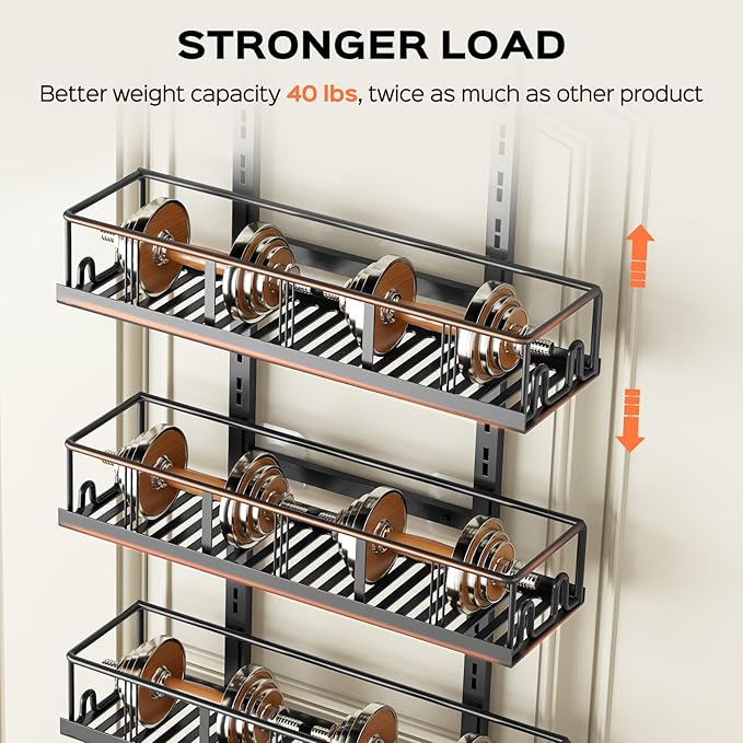 Black 8-Tier Over The Door Pantry Organizer, Pantry Organization And Storage, Metal Hanging Spice Rack Shelves Door, Home & Kitchen Essentials, Laundry Room Bathroom Organization