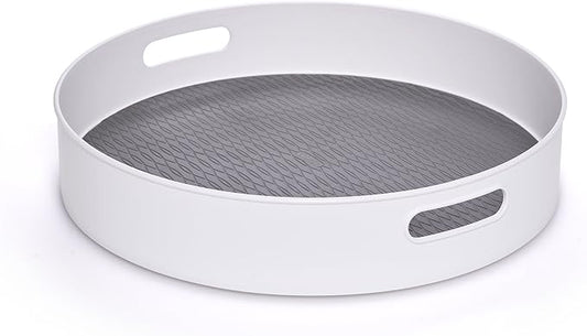 Copco Under-Sink Pantry and Cabinet Organizer, 18-Inch, Revolving Storage Solution, White and Gray