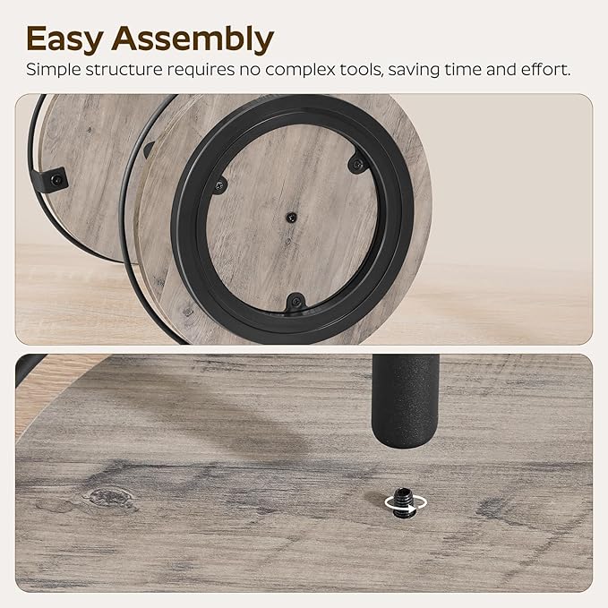 Lazy Susan, 2-Tier Rotating Spice Rack, Lazy Susan Organizer for Table Top, Turntable Spice Holder for Kitchen Countertop, Cabinet, Compact and Versatile, Greige and Black SR12BG