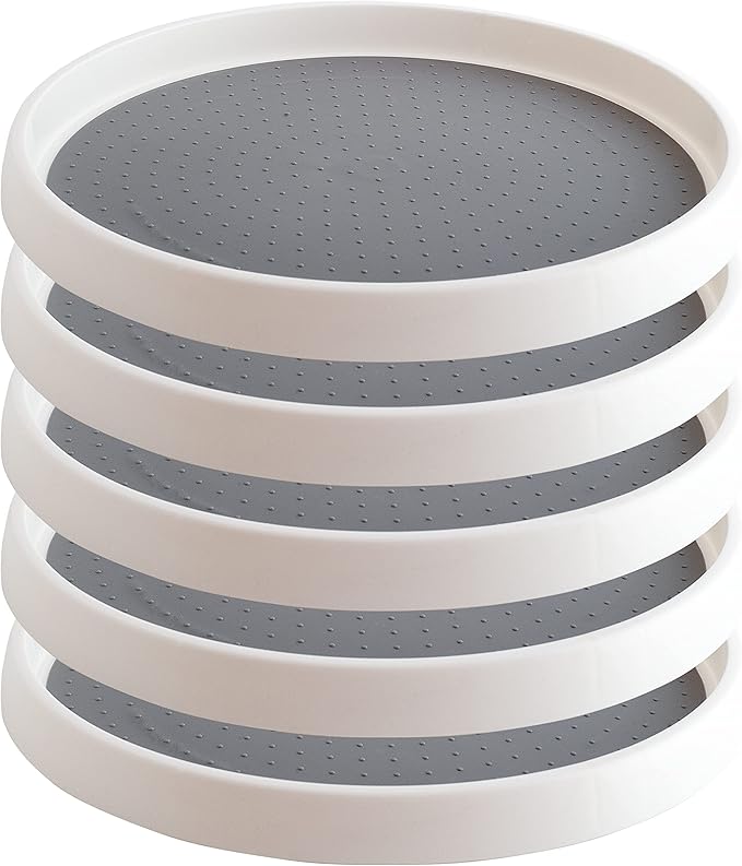 12” Large Lazy Susan Turntable Non- Skid Spinning Organizer for Refrigerators Revolving Space Tidy – (Pack of 5)