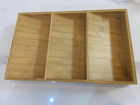 Spice Drawer Organizer for Cabinet, 3 Tier Bamboo Spice Rack Tray for Drawer, Kitchen Seasoning Organizer for Countertop Cupboard Pantry