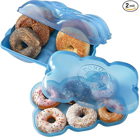Touch Up Cup Bagel Fresh, Donut and Muffin Holder Container Storage Keeper Saver, Airtight and Reusable, BPA-Free, Holds 6 Bagels, 6 Donuts and 6 Muffins, As Seen On Shark Tank Products