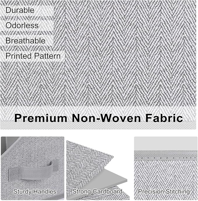 WUIKE Closet Storage Bins, Trapezoid Storage Boxes with Handles, Fabric Storage Baskets for Organizing Clothes, Sheets, Blankets, Decorative Storage Bins (Black, Extra Large)