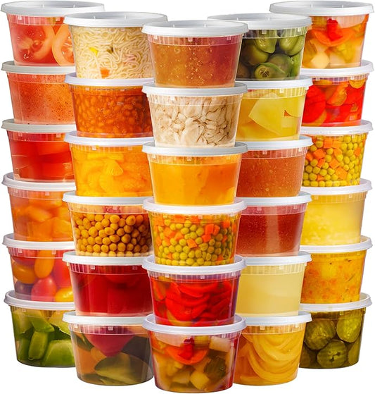TashiBox [16 oz-36 Sets, Plastic Deli Food Storage Freezer Containers With Airtight Lids，Plastic Microwavable Soup Containers