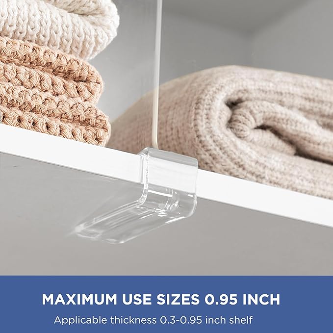 10 Pack 12 Inches [Extra Tall Version] Clear Shelf Dividers for Organization, Acrylic Closet Shelf Vertical Shelves Organizer for Bedroom, Kitchen and Office