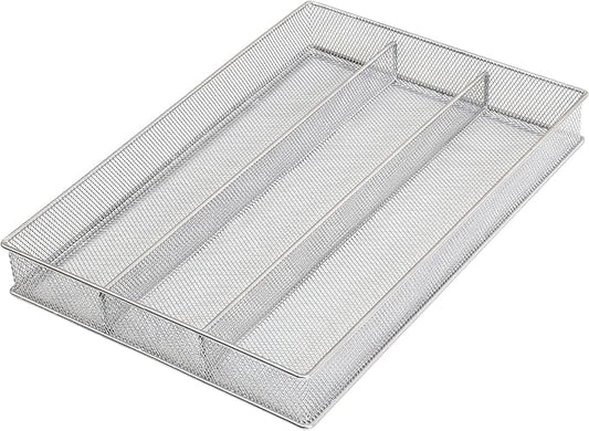 YBM HOME Metal Silverware Organizer for In-Drawer Cutlery Storage, 3 Compartment Mesh Cutlery Flatware Tray Sorts Kitchen Utensils, Great for Office Supplies 1150-12
