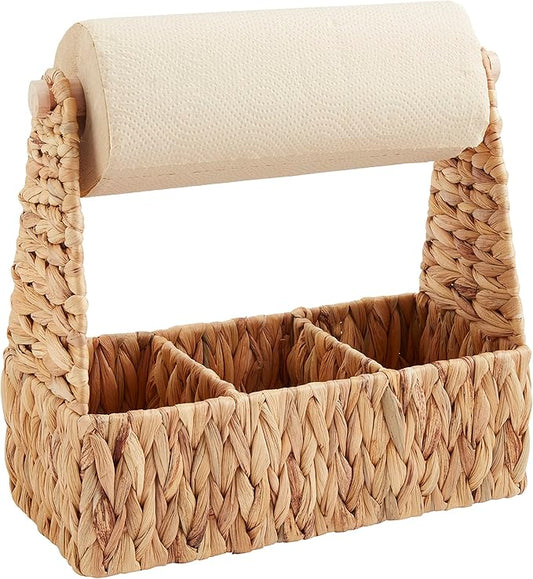 Mud Pie Utensil Caddy, 6.5" x 14", Brown