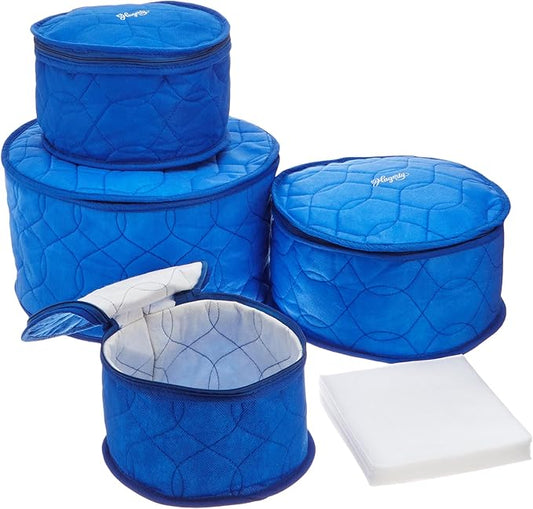 Hagerty Plate Saver China Storage, Set of 4, Blue