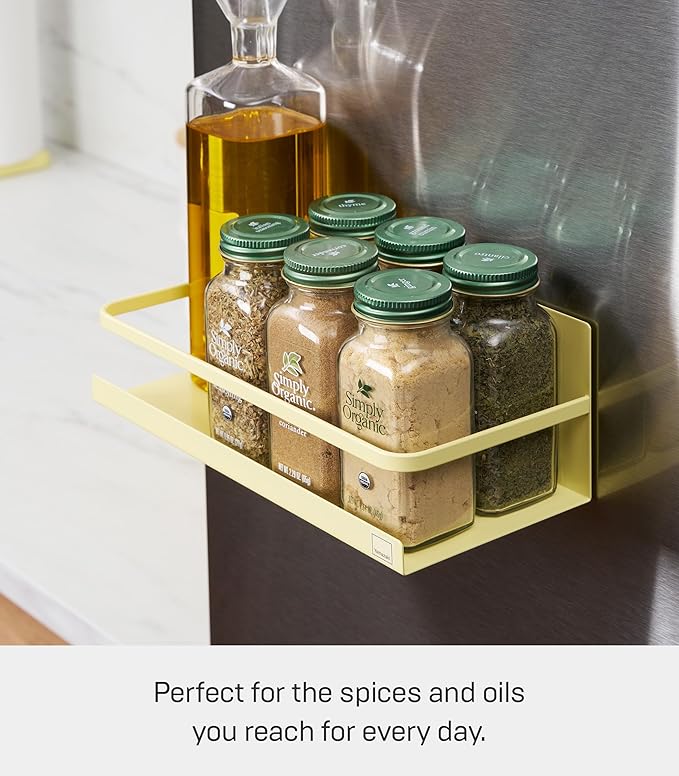 Yamazaki Home Plate Magnetic Spice Storage Rack Organizer for Fridge - Steel