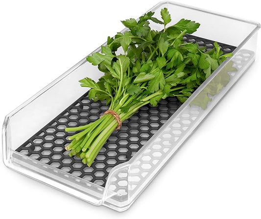 Spectrum Hexa in-Fridge Organizer Small Refrigerator Bin for Storage and Organization of Fruit Vegetables Produce and More, 15 x 6.25 x 2.25