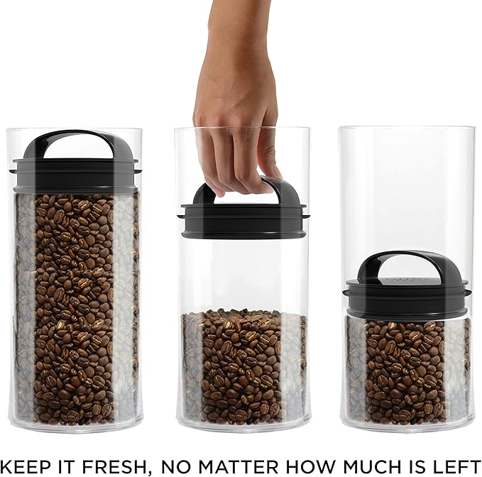 Prepara Evak Compact Glass Food Storage, 46 Ounce, Black