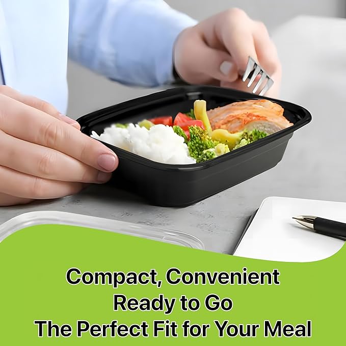 Meal Prep Containers [10 Set] 16 oz with Lids, 1 compartment, Stackable, Reusable, Leakproof, Food Safe, Microwave, Freezer & Dishwasher Safe for Food Prep Storage Bento Box (10 Set, 16 oz)
