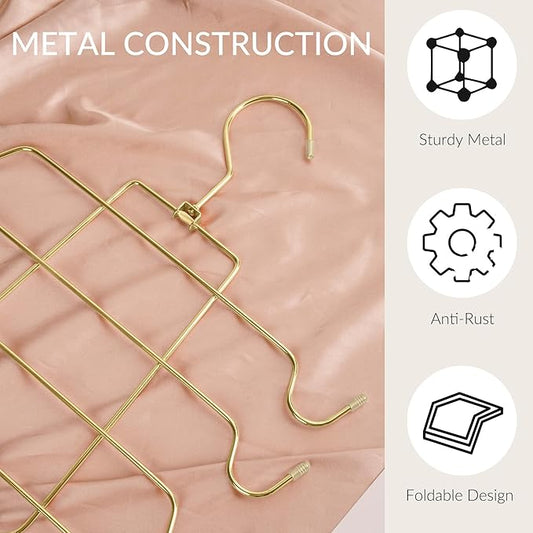 ZEDODIER Tank Top Hanger, Space Saving Bra Hamgers, Non-Slip Hanging Sport Bras Holder, Closet Organizers and Storage for Camisoles Tank Tops Bras Ties Swimsuits Strappy Dress, Gold