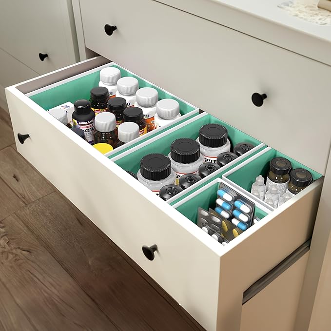 Simple Houseware Underwear Drawer Organizer for Lingerie/Undergarment/Bra/Panty/Sock/Onesie, Set of 6, Turquoise